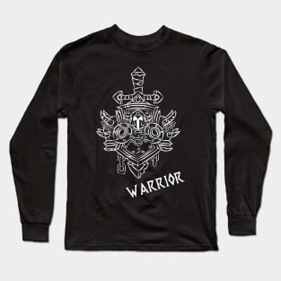 Warrior Crest (White) Long Sleeve T-Shirt